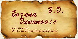 Božana Dumanović vizit kartica